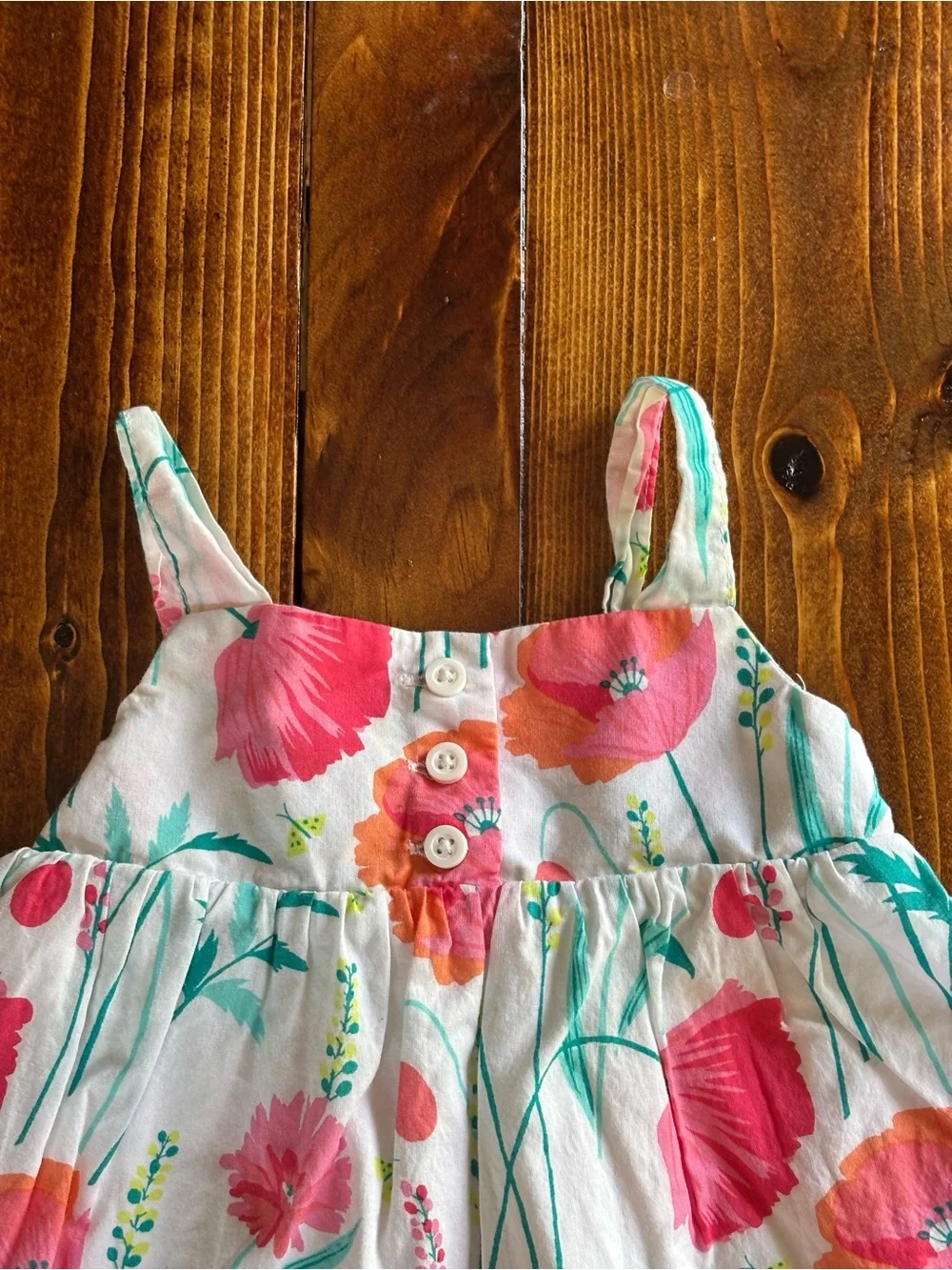 babyGap Girls 18-24M Floral Sundress Sleeveless Square Neck Ruffle 100% Cotton